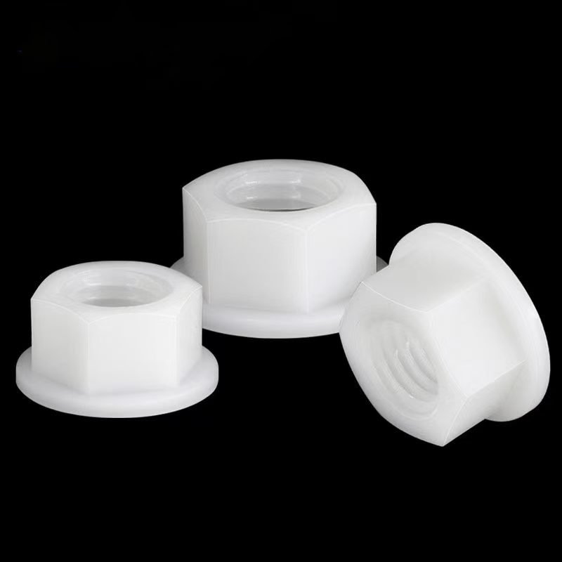 white nylon flange nuts for lightweight fastening