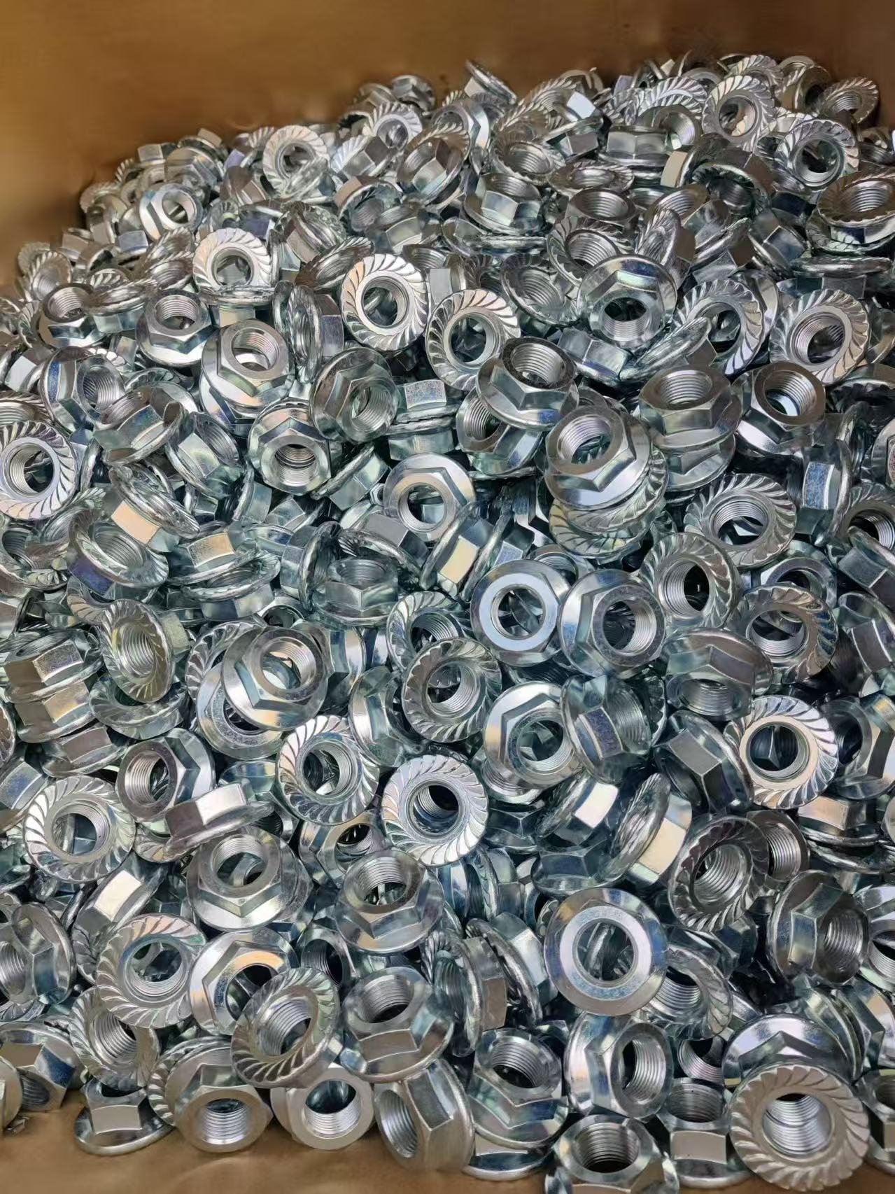 bulk serrated flange nuts ready for packing inquiry